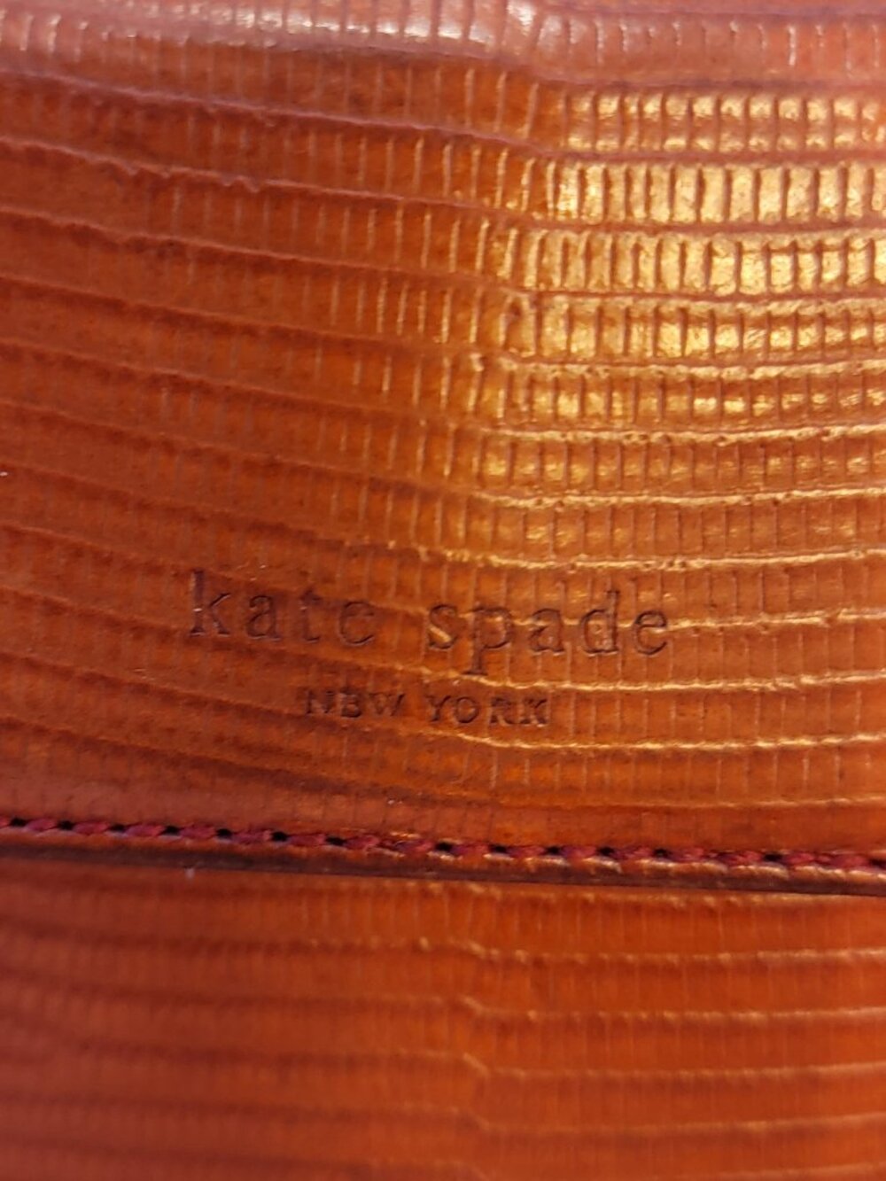 Vintage Kate Spade Burnt Orange Snake Embossed Long Leather Tri Fold Wallet - Picture 15 of 15